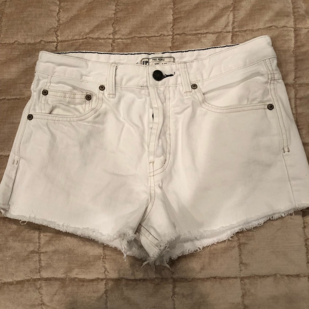 Free People White Denim Shorts